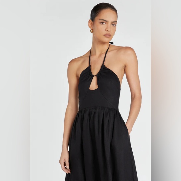 Dissh Alyssa Black Linen Maxi Dress - Picture 5 of 6